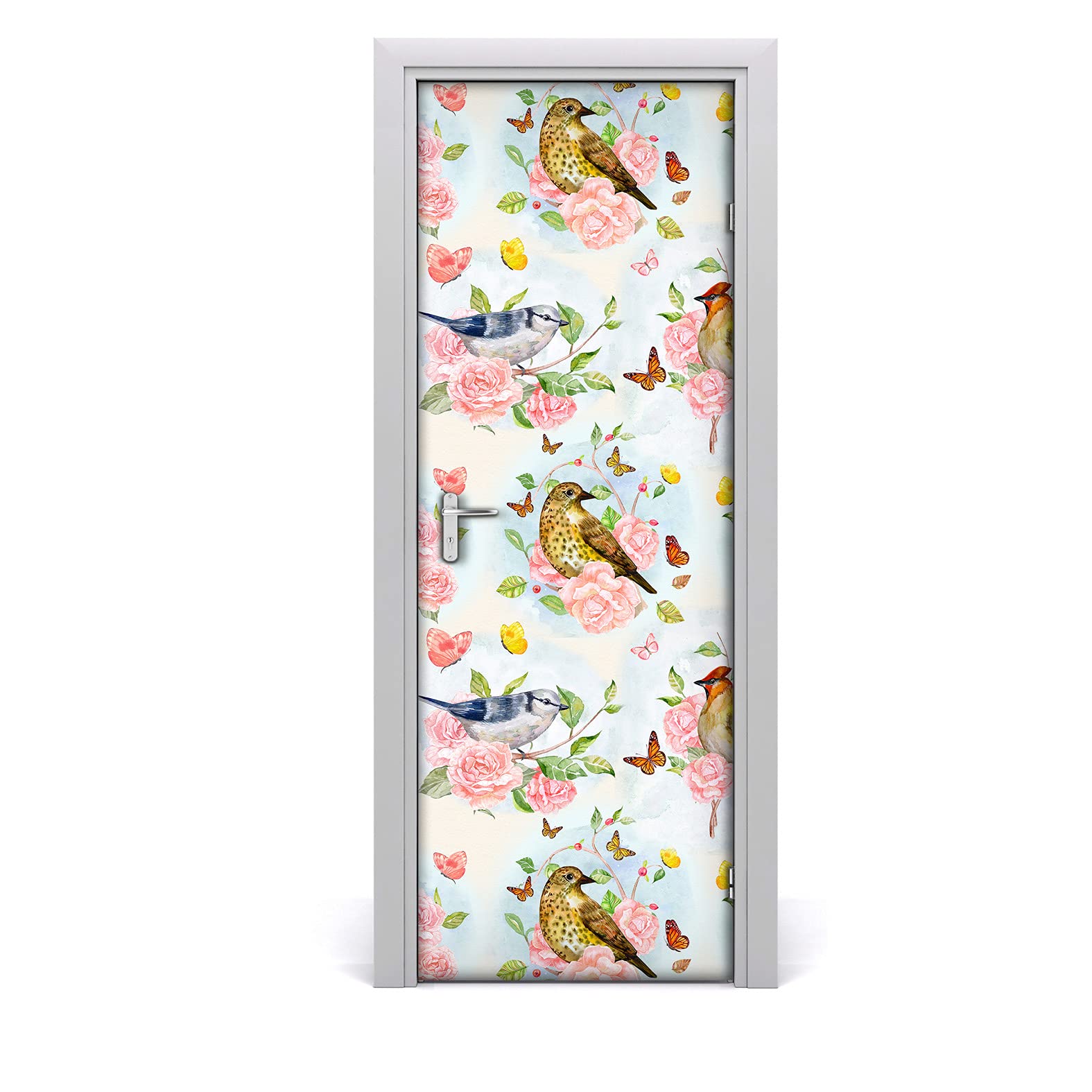 Papier peint sur la porte Magic-Stick pour créer une ambiance nature et romantique dans la chambre