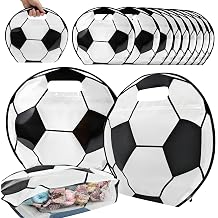 Shintop 30pcs Soccer Snack Bags, Plastic Goodie Bags with Handles Stand-Up Zip Seal Party Favors Pouches for Team Gifts, Game Day Treats, Celebrations