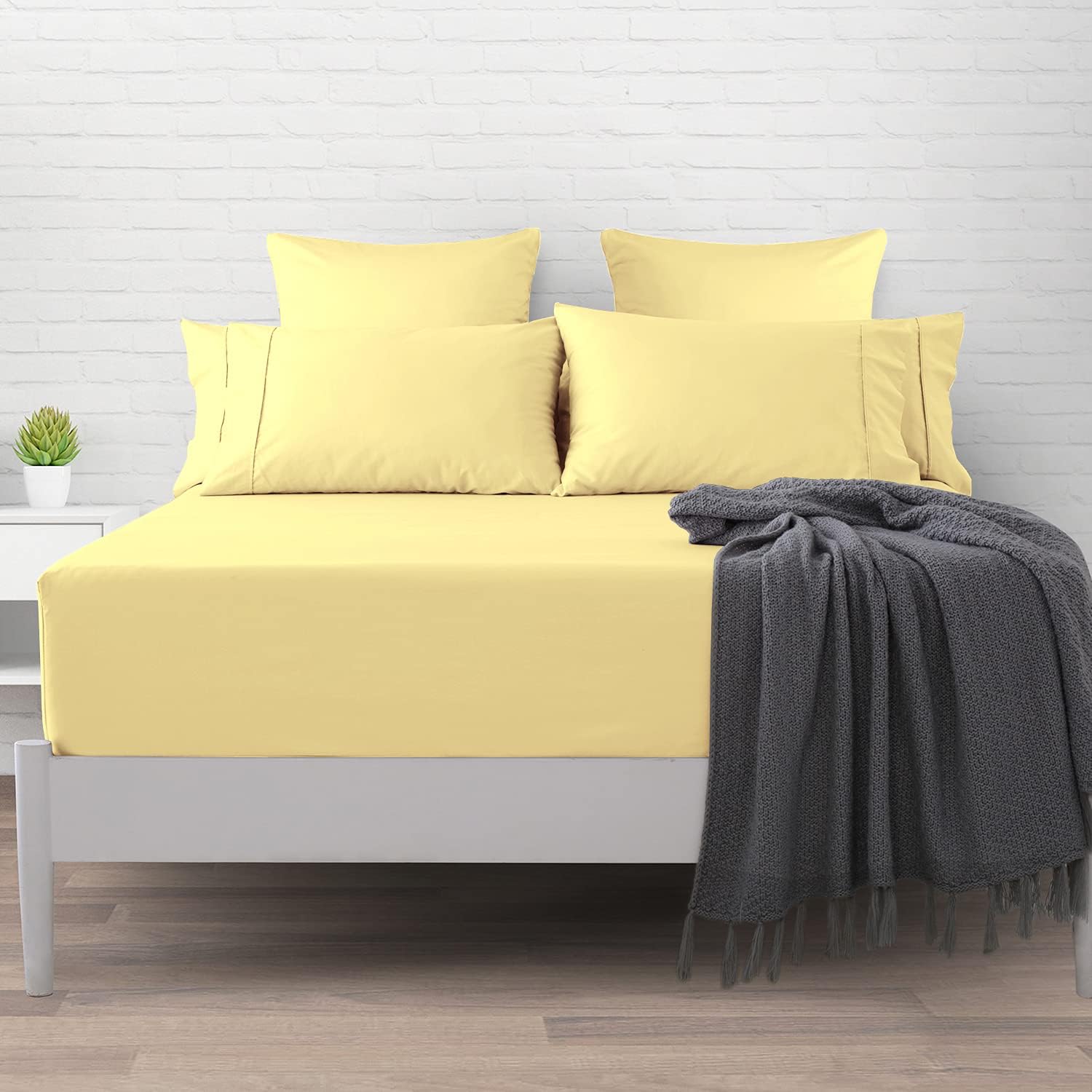 Pizuna Cotton Fitted Sheet King, 500 Thread Count 100 Combed Cotton