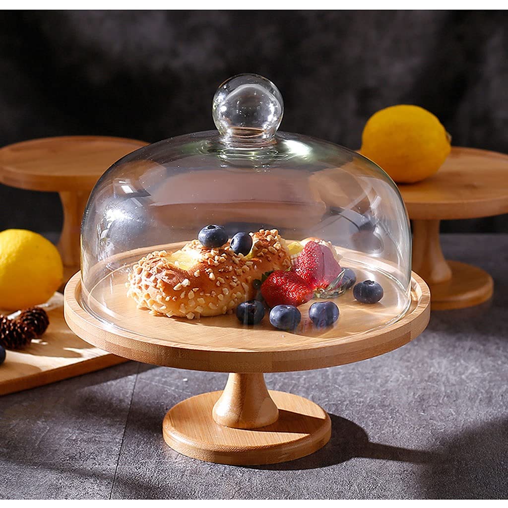Alzata Torta Vassoio dell'esposizione del vassoio dell'esposizione dell'alto del vassoio del vassoio del pane del vassoio della frutta del vassoio di degustazione della frutta con coperchio del rivest