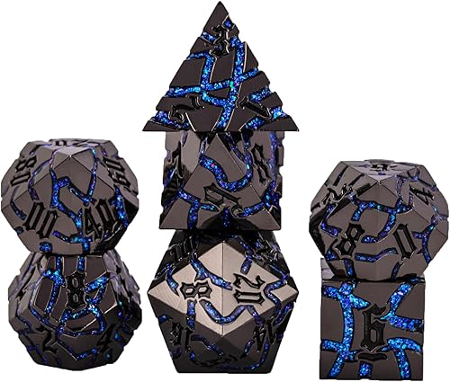 Miniatura 7 de D&D Dungeons and Dragons - Juego de dados de metal DND D20 con caja, dados poliédricos para juegos de rol D12 D10 D% D8 D6 D4 para juegos de mesa