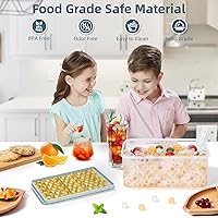 Vista 3 de WIBIMEN Mini bandejas para cubitos de hielo, hielo de guijarros diminutos de 0.55 pulgadas para café helado y cócteles, enfriamiento rápido, fácil