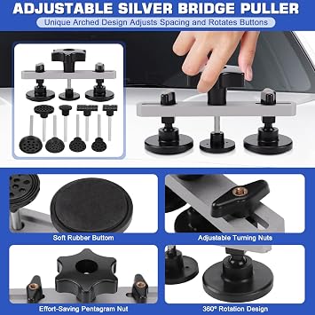142PCS Car Dent Puller Kit with Led Line Board, T-Bar Puller