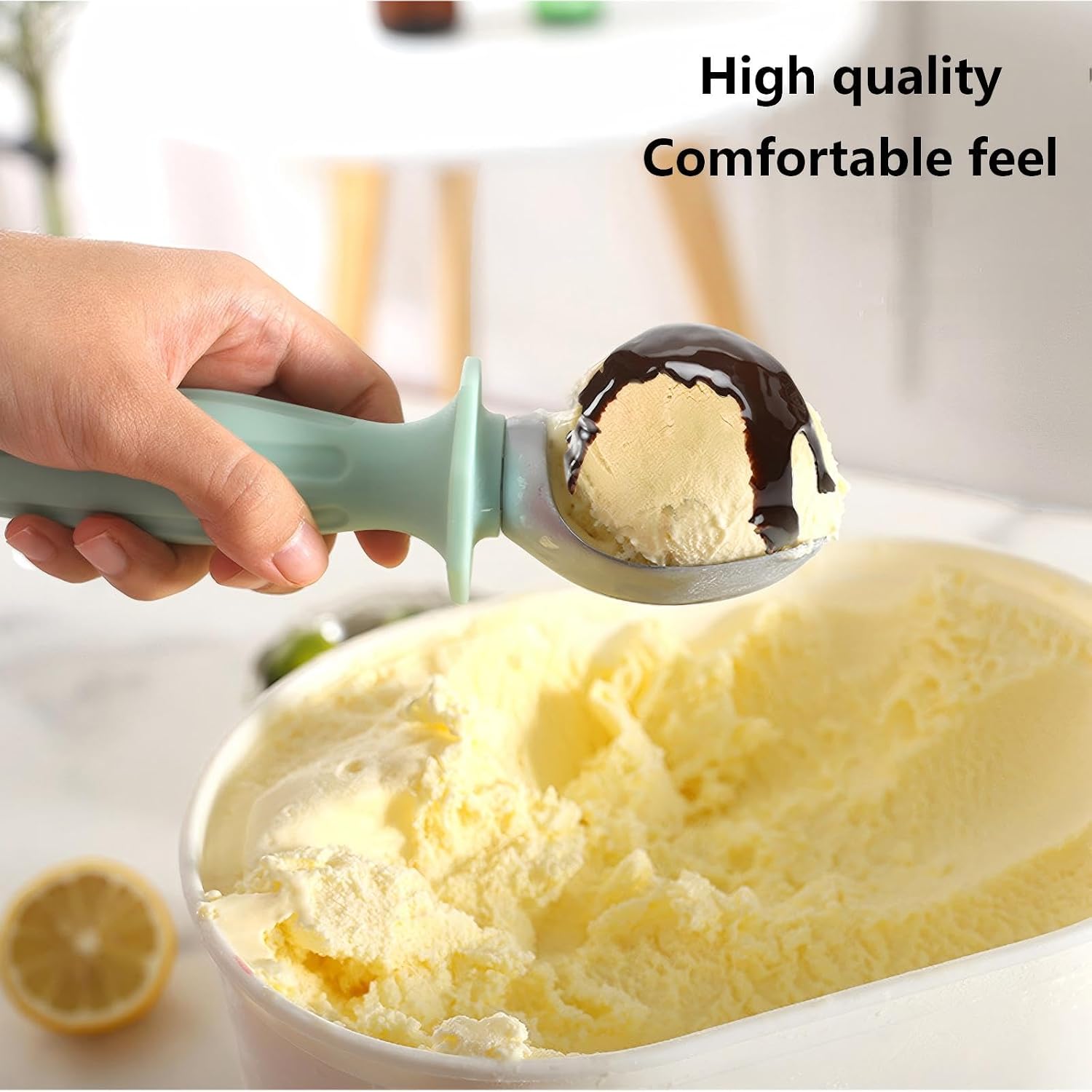Ice Cream Toppings, Ice Cream Scoop with Bottle Opener,8.66 Inch,Green.