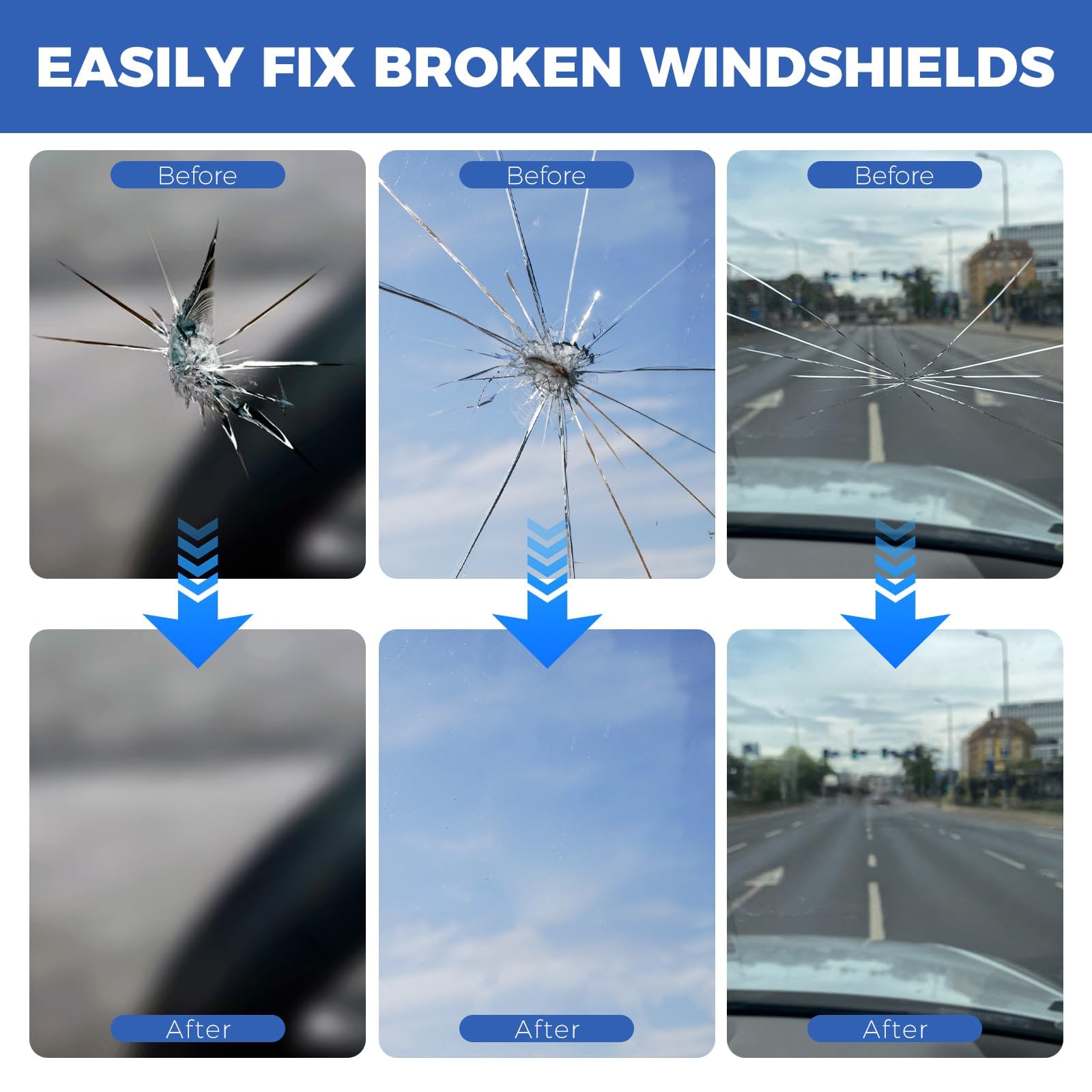 Windshield Repair kit, Quick and Efficiency Glass Repair Fluid, Car Windshield Crack Repair Resin Kit for Fixing Chips, Bulls-Eye, Cracks and Star-Shape Cack-2 Pack - 4