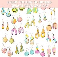 Vista 7 de Patemby Kit de 183 piezas de arcilla polimérica para hacer aretes de joyería para manualidades artísticas, regalos para niñas adolescentes