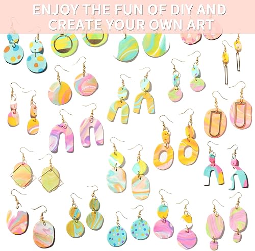 Miniatura 7 de Patemby Kit de 183 aretes de arcilla polimérica para manualidades, regalos para adolescentes y adultos, de 8 a 12 años de edad, aretes de arcilla