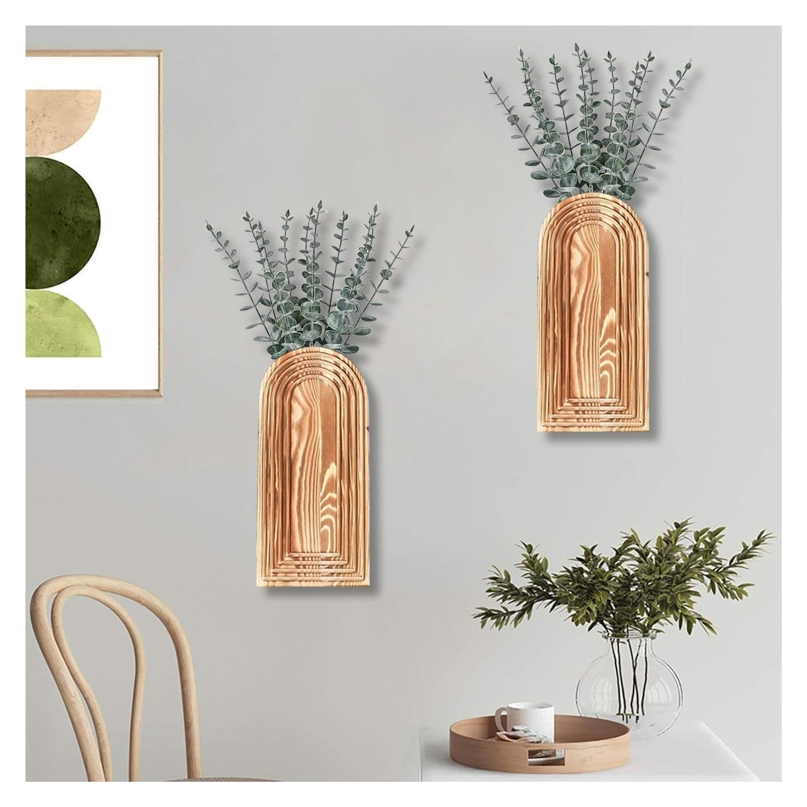 Vasenhalter aus Holz for den Heimgebrauch zur Wandmontage Für Haushalt