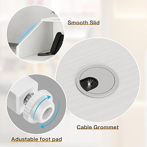 Miniatura 7 de Tribesigns Escritorio de recepción con mostrador, moderno escritorio de recepción para sala de recepción frontal con canaleta para cables, mostrador