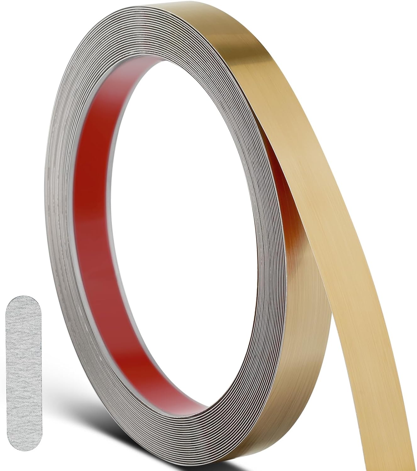 0.8in x 26Ft Metal Molding Trim Peel and Stick, Self Adhesive Wall Trim | Stainless Steel, Easy Install, Mirror Trim for Border, Wall, Mirror Frame, Door, Tile Edge, Furniture Cabinet Tile Edge