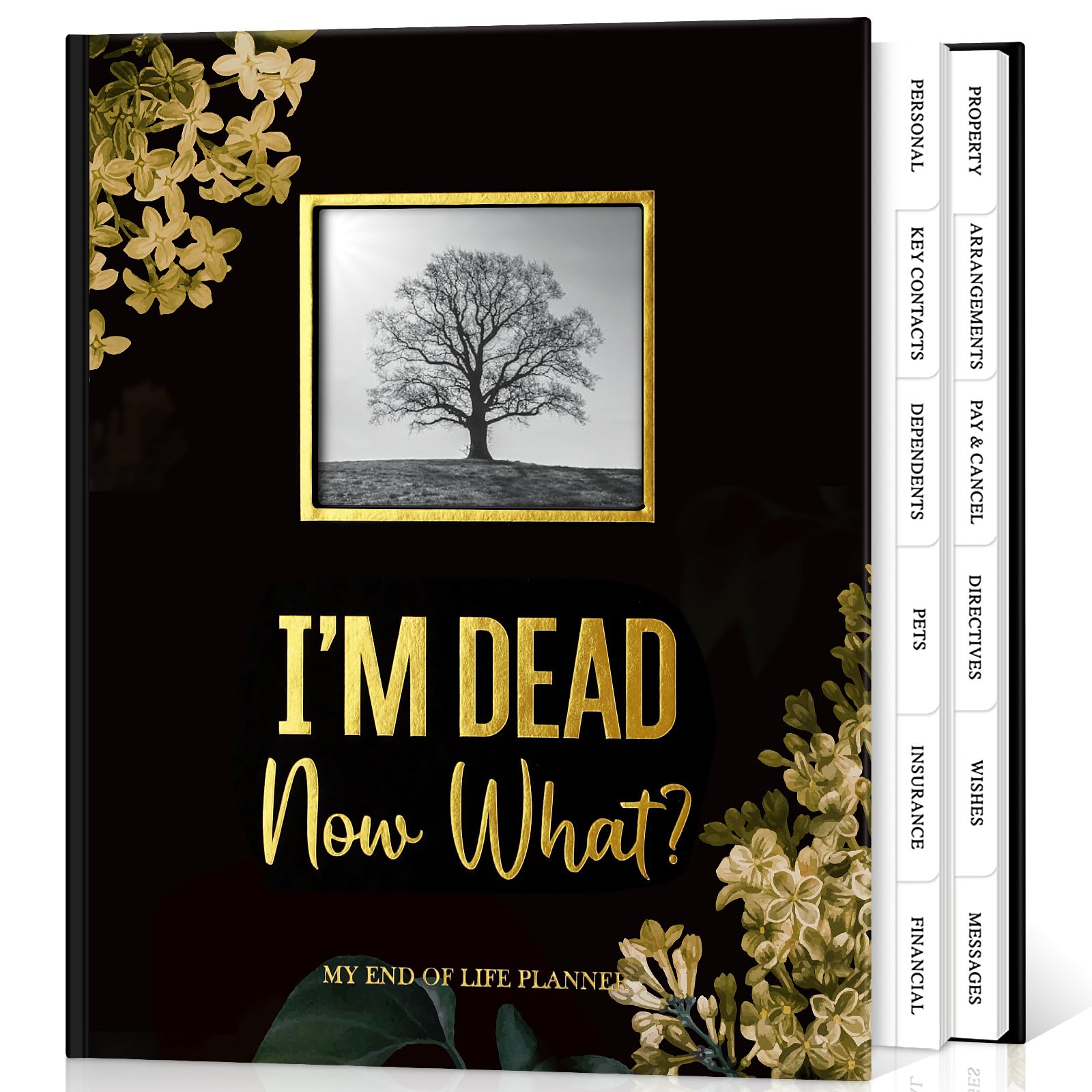 Lanpn I'm Dead, Now What Journal, End of Life Planner Death Book Organizer with Tabs, When I Die Planning Journals for Senior, Final Wishes & Financial Estate Planners, Leather Hardcover
