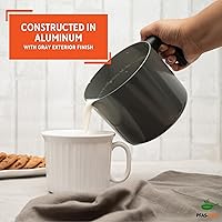 Vista 3 de IMUSA Olla de leche antiadherente de cerámica de 1.3 cuartos de galón con boquilla de vertido, cacerola de aluminio sin PFAS para café, salsas