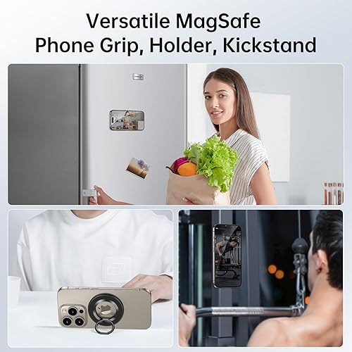 Miniatura 6 de SYNCWIRE Soporte magnético mejorado para anillo de teléfono MagSafe, soporte magnético para teléfono celular, soporte de anillo de dedo con soporte