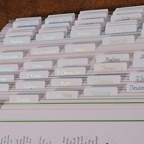Miniatura 4 de Reposition - Pestañas laminadas holográficas de la Biblia, calcomanías de impresión grande, pestañas bíblicas fáciles de leer y aplicar para mujeres