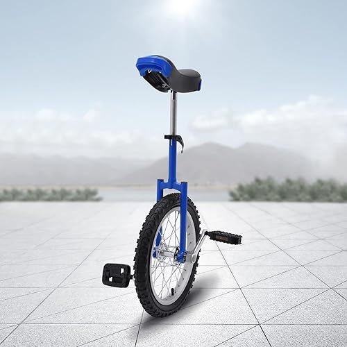Miniatura 3 de Monociclo de rueda de 16 pulgadas con borde de acero para deportes al aire libre, ejercicio de fitness, altura ajustable de 26 a 31 pulgadas, para