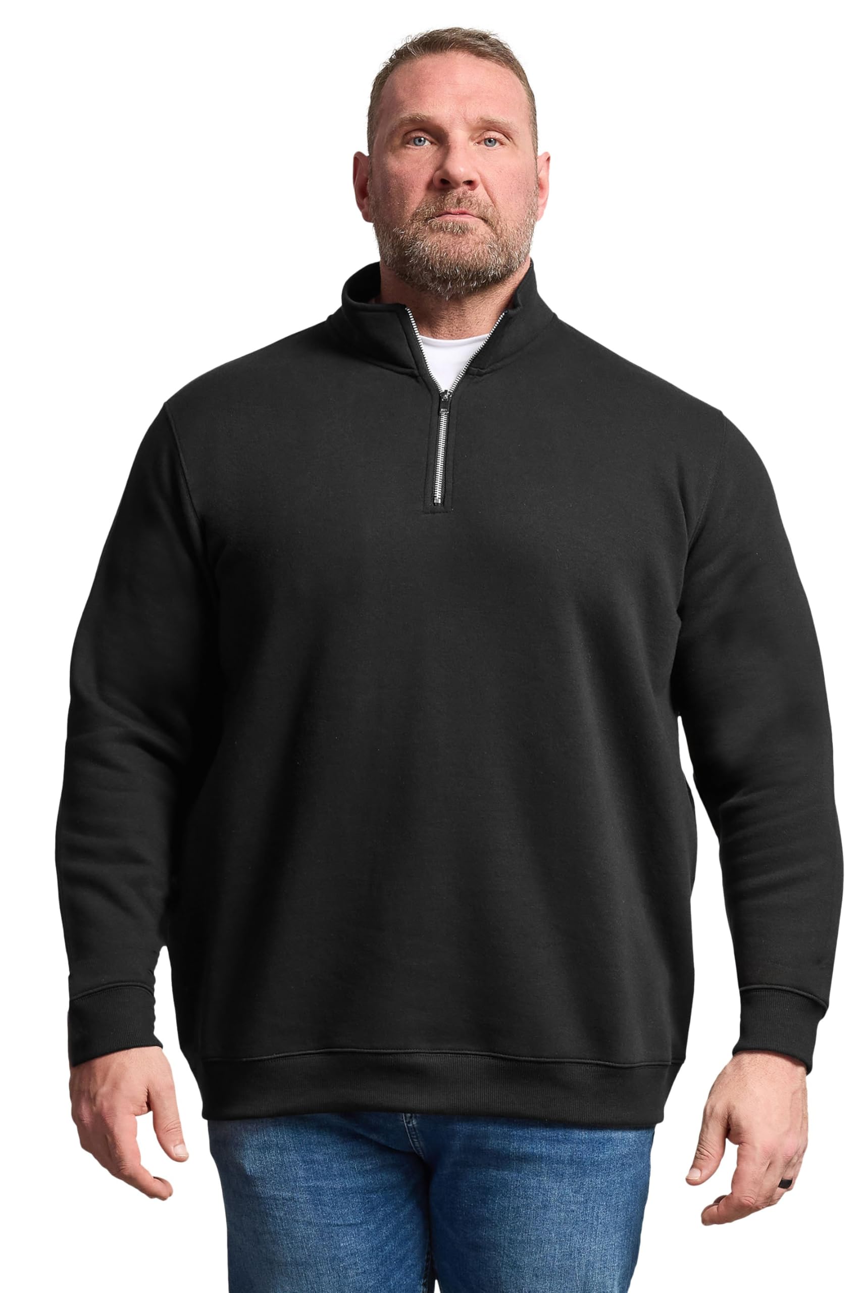 BadRhino Men's Quarter Zip Sweatshirt 4XL Black