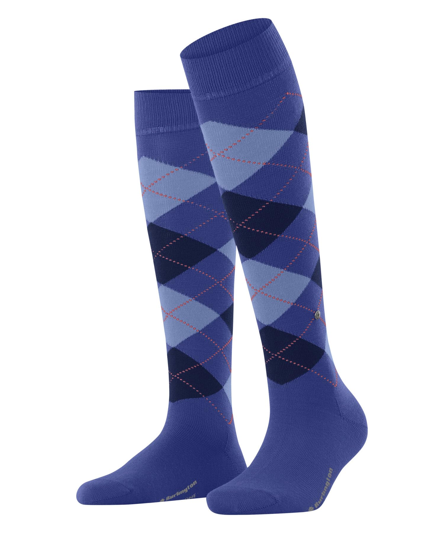 Burlington Women's Marylebone W Kh Wool Long Patterned 1 Pair Knee-High Socks, Blue River 6551, 3.5-7