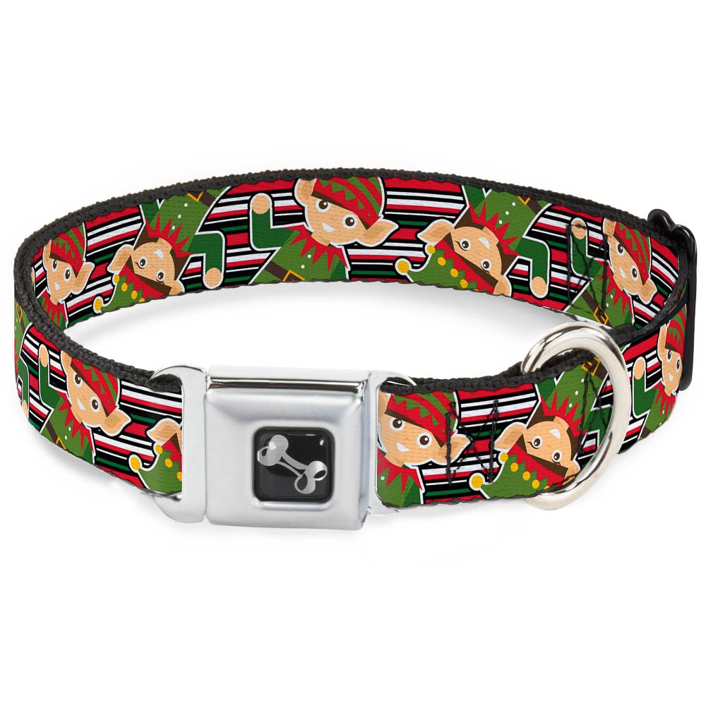 Collier de chien Noël elfes Buckle Down pour petit chien de 9 à 38 cm