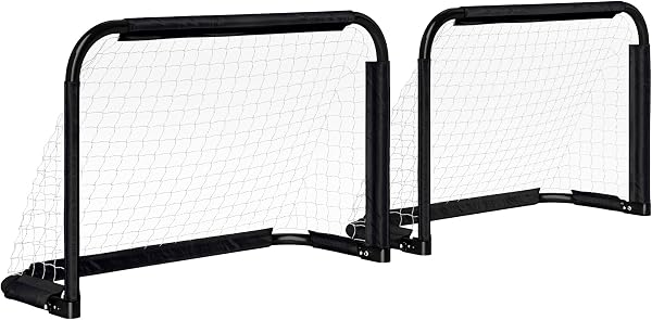 HOMCOM Set de 2 Porterías de Fútbol Portátiles