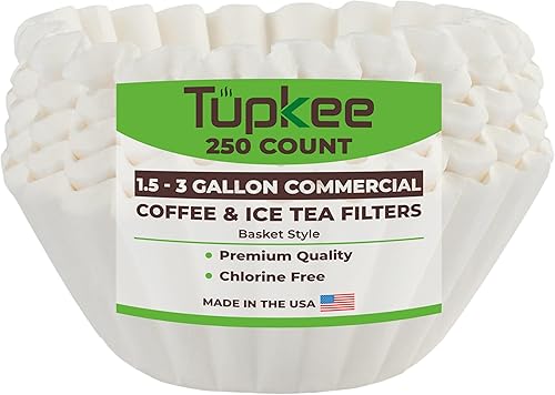 Tupkee Filtros de café extra grandes  Filtro de café y té de 1.5-3 galones (13 x 5 pulgadas)  750 unidades  Pared alta para evitar el desbordamiento