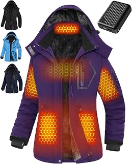 Wulcea Graphene Heated Jacket For Women 12V 18400mAh Fast Charge With Large Capacity
