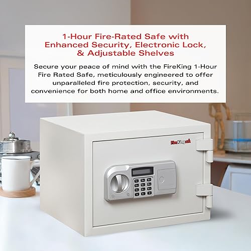 Miniatura 2 de FireKing KF08121WHE (FIRKF08121WHE) Caja de seguridad contra agua e incendios de una hora, 0.53 pies cúbicos, 16-12 x 14 x 11-34, color blanco.,