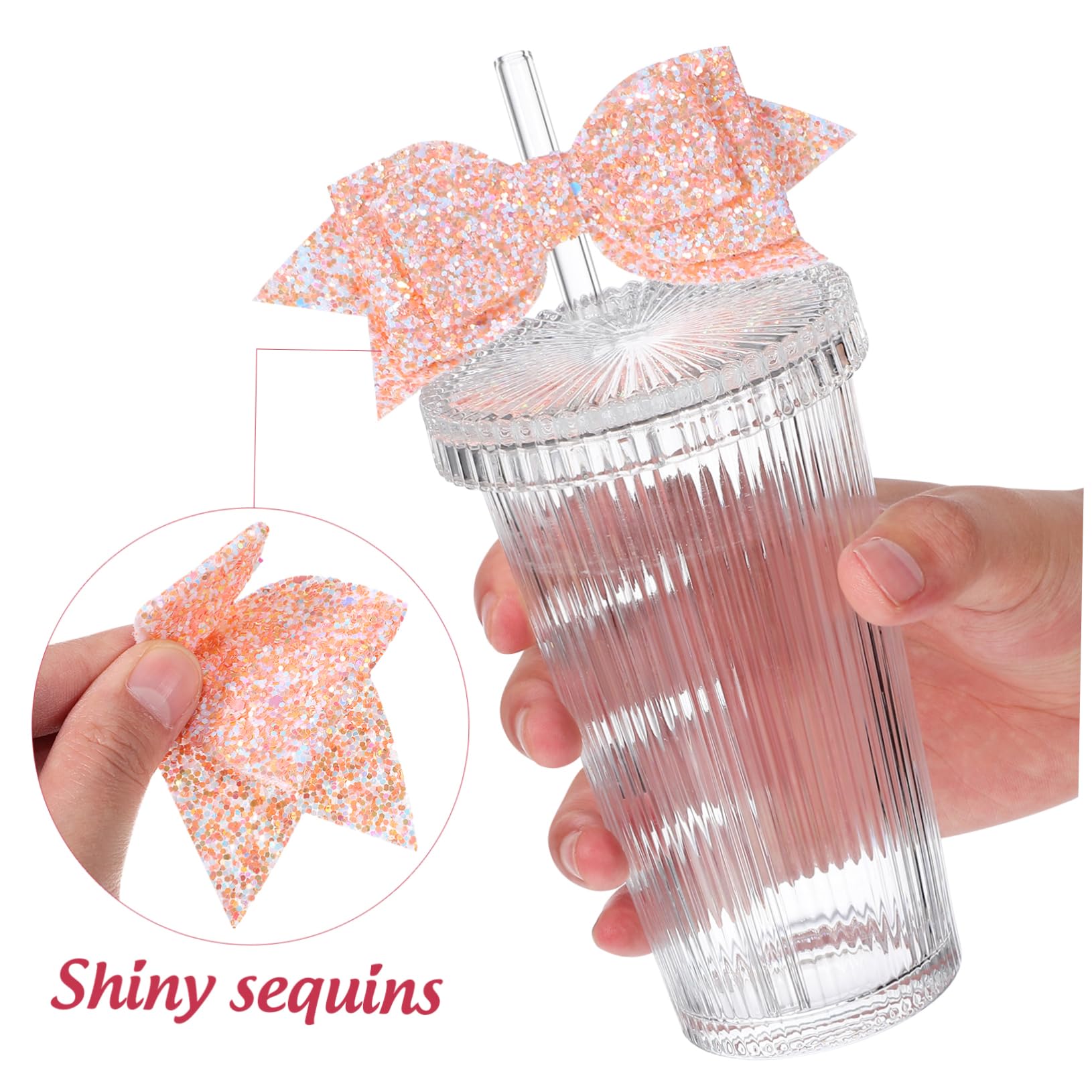 BESTOYARD 4pcs Straw Toppers Bow Straw Topper Bow Straw Decors Water Cup Accessories Straws Halloween Decorations Straw Decorations for Tumblers Straw Decorations Toppers Durian Glitter