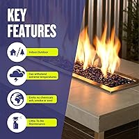 Vista 4 de American Fireglass, vidrio para hogar con vidrio para hoguera y vidrio para estufa, Azul Royal