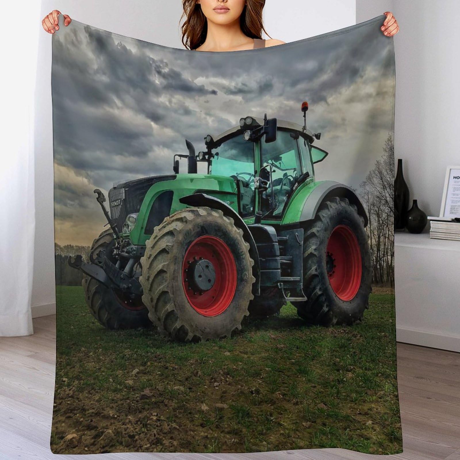 Couvre-lit tracteur en flannel de 150x200cm pour le lit de chambre