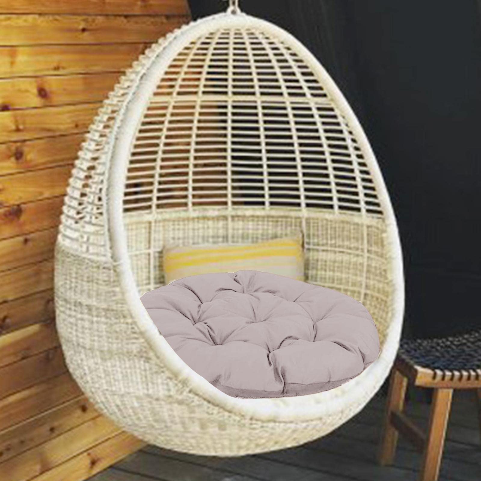 Baoblaze Coussin de chaise d'extérieur de 60 cm, pour chaise en rotin, fauteuil suspendu, gris