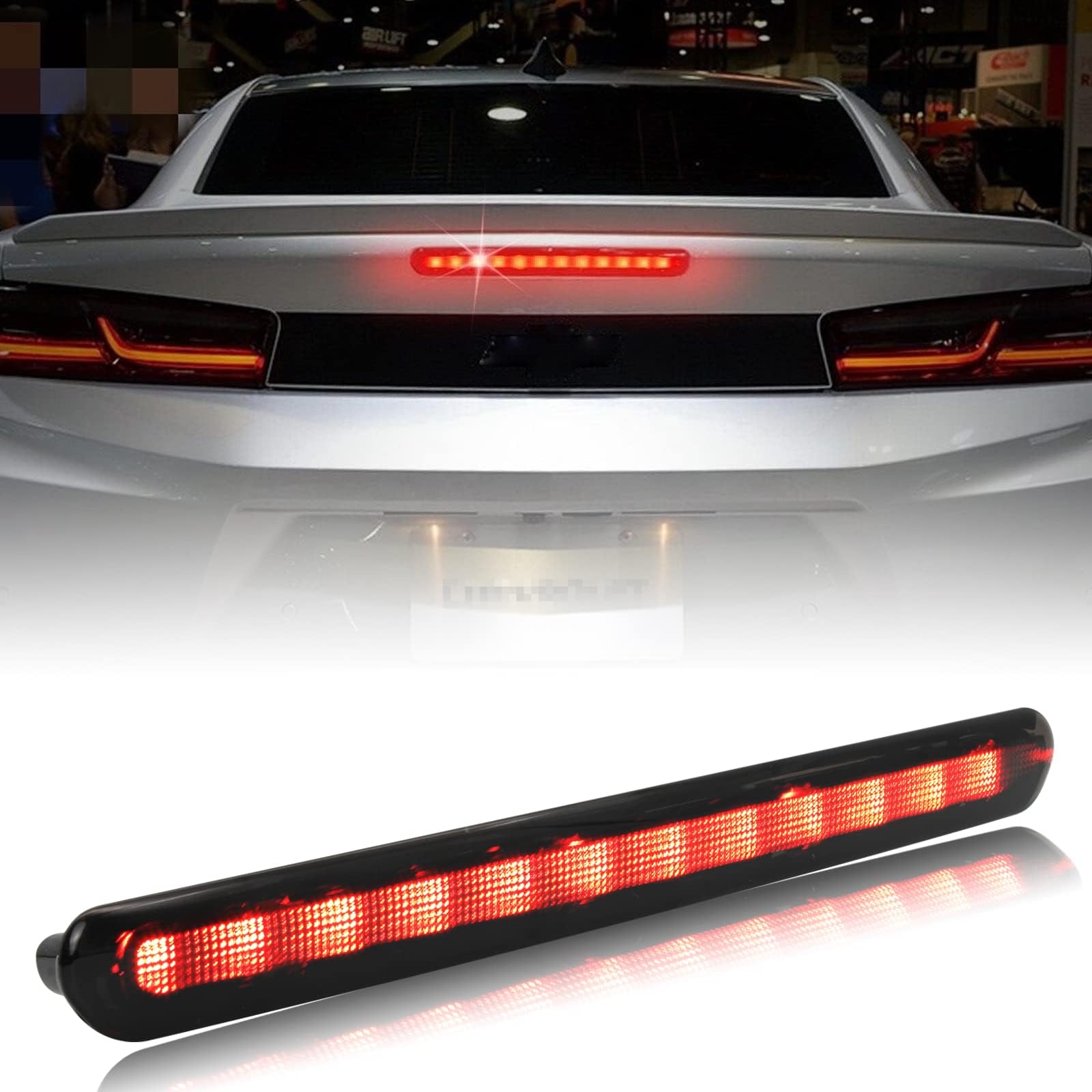 for Camaro LED 3rd Third Brake Light Accessories Rear Center Spare High Mount Lamp Assembly Smoked Black for Camaro Gen6 2016 2017 2018 2019 2020 (1PC)