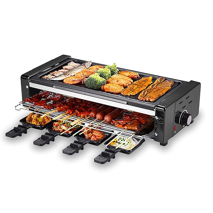 Buy OTWEN Electric Raclette Grill,2In1 Indoor Smokeless Korean bbq