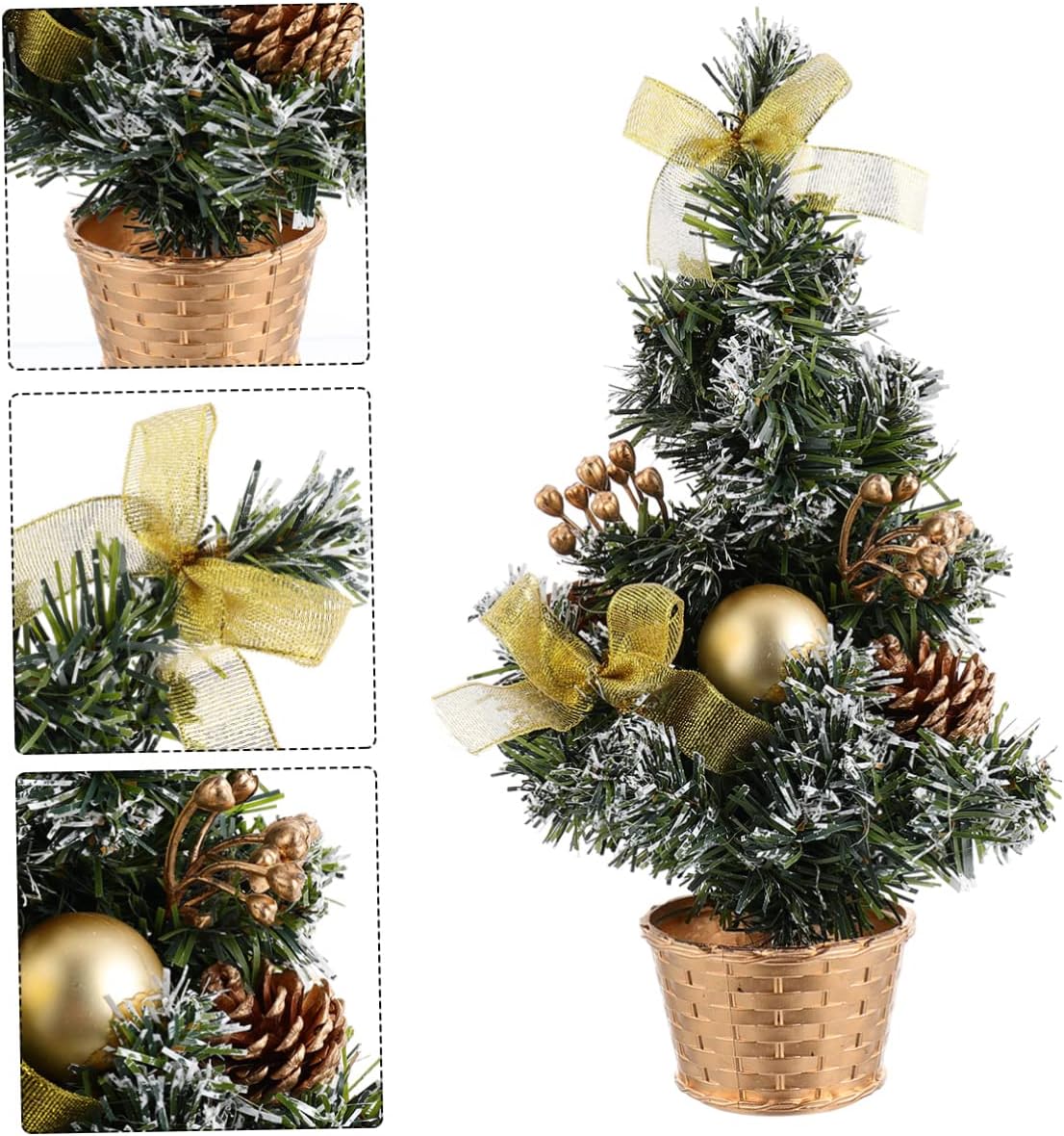 YYZKYTO Xmas Tabletop Standing Tree 1pc Stocking Stuffer Gifts Snow Frosted Trees Christmas Adornment Winter Child Party Supplies Wooden Red Artificial Small Xmas Tree Commemoration Day