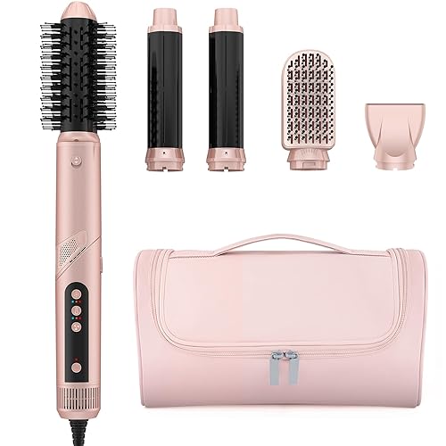 5 in 1 Hot Air Multi-Styler Professional Hair Wrap Styler Set with Air Curlers, Hair Dryer Brush, Straightener, Concentrator for Fast Drying Curling