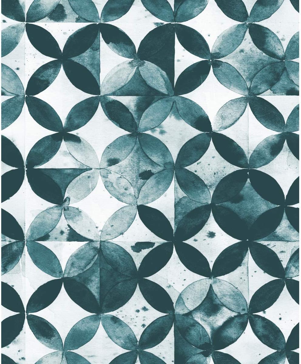 RoomMates RMK11355RL Paul Brent Sea Green Moroccan Tile Peel and Stick Wallpaper