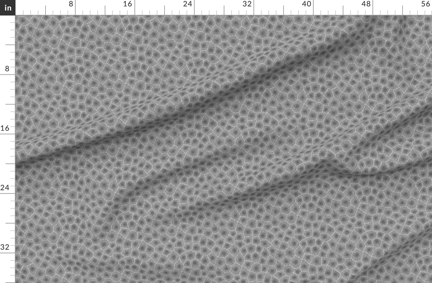 Spoonflower Fabric - Petoskey Stone Dark Greyscale Grey Archaeology Printed on Organic Cotton Sateen Fabric by The Yard - Sewing Quilting Apparel Home Decor