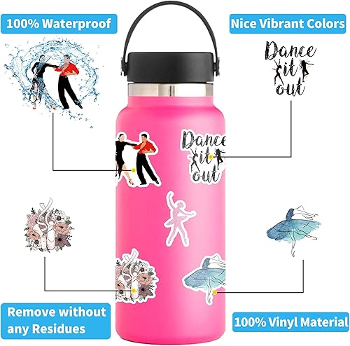 Miniatura 3 de 60 calcomanías de baile, botellas de agua para laptop, regalo perfecto para niñas y adolescentes, calcomanías de baile, recuerdos de fiesta de baile
