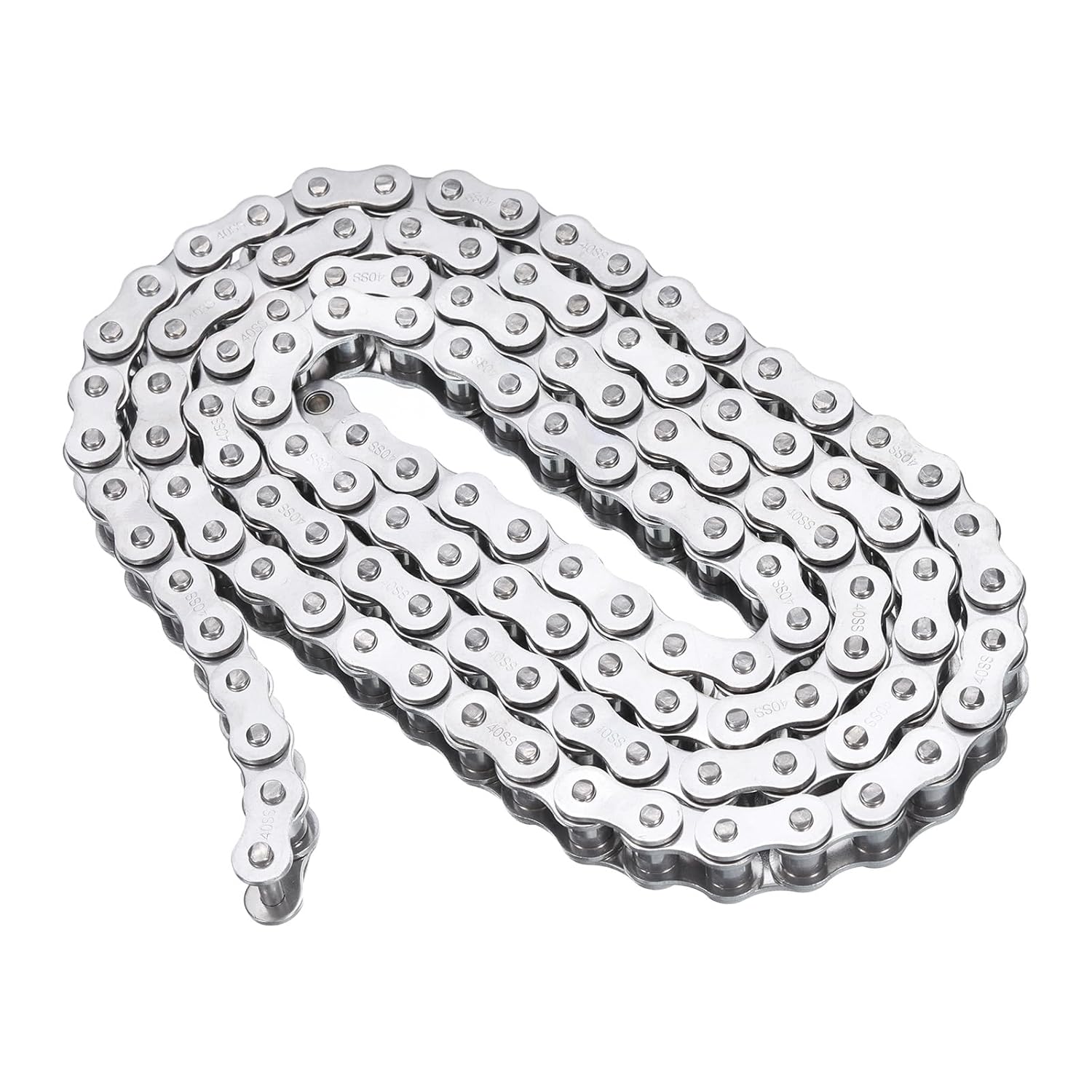 uxcell #40/ DIN/ISO 08A Roller Chain 5 Feet 1/2" Pitch Stainless Steel Roller Chains for Go-Karts, Bicycles, 120 Links