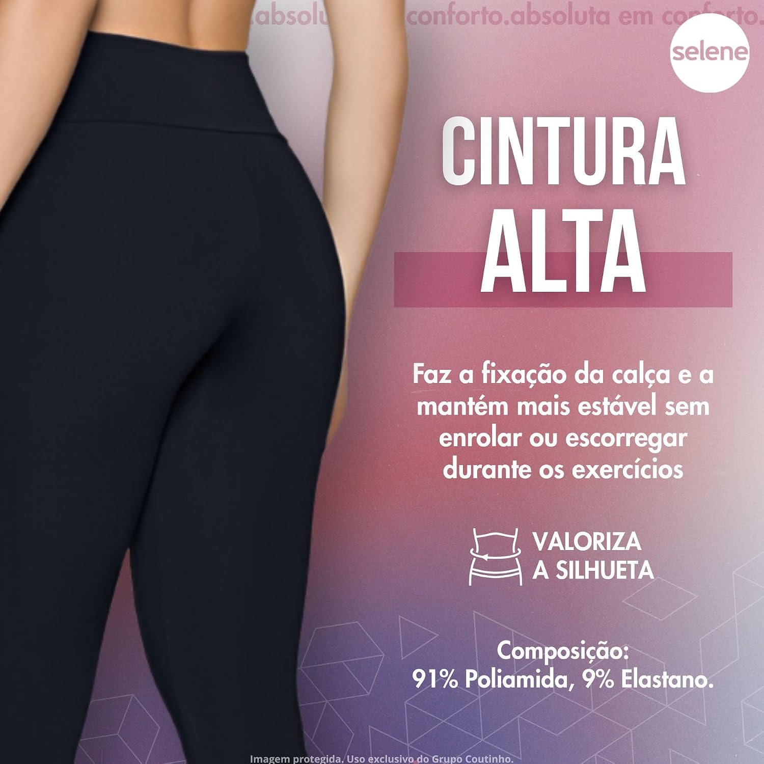 Calça Corsário Feminina Academia Zero Transparência Selene
