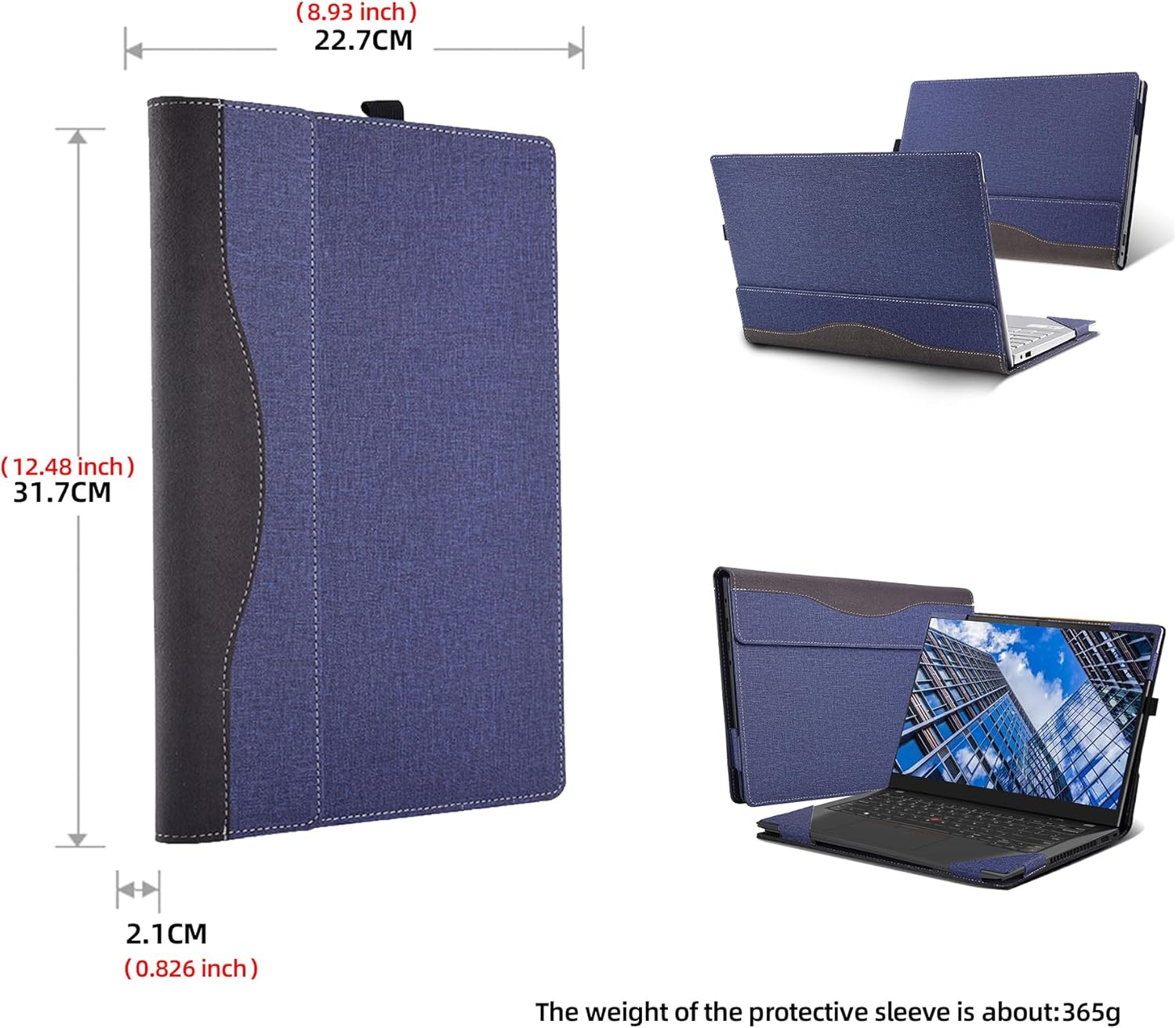 Laptop Cover for LenovoThinkPad P14s Gen 4 Gen 3 |ThinkPad P14s Gen 6 AMD (14″) (Not Suitable for Other Models) Mobile Sleeve Computer Bag Protective PU Leather Shell (Blue)