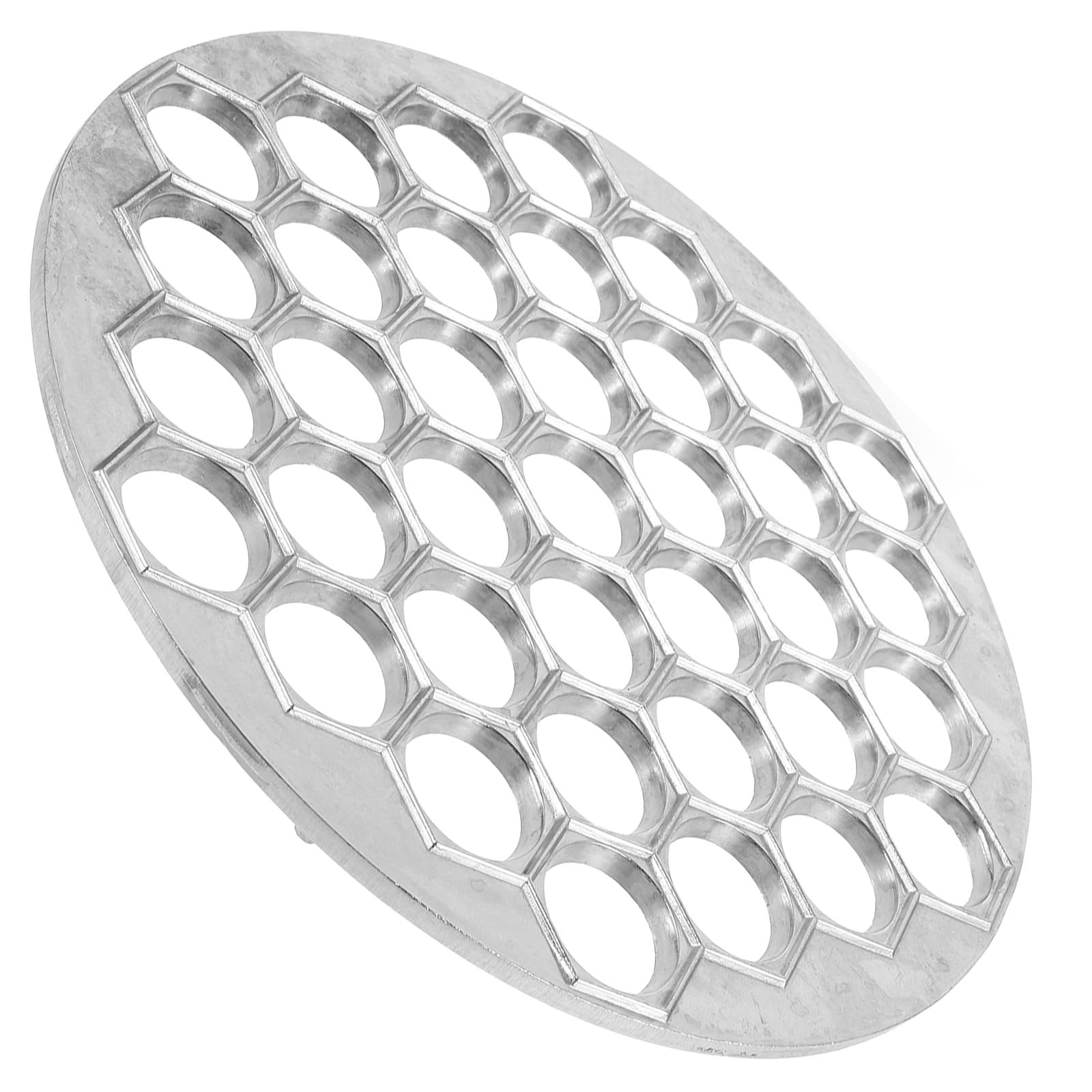 SOIMISS Molde de Aleación para Hacer Dumplings y Empanadillas Molde Manual para 37 Unidades Herramienta Ligera y Práctica en Color Plata para Cocina Doméstica y Restaurantes