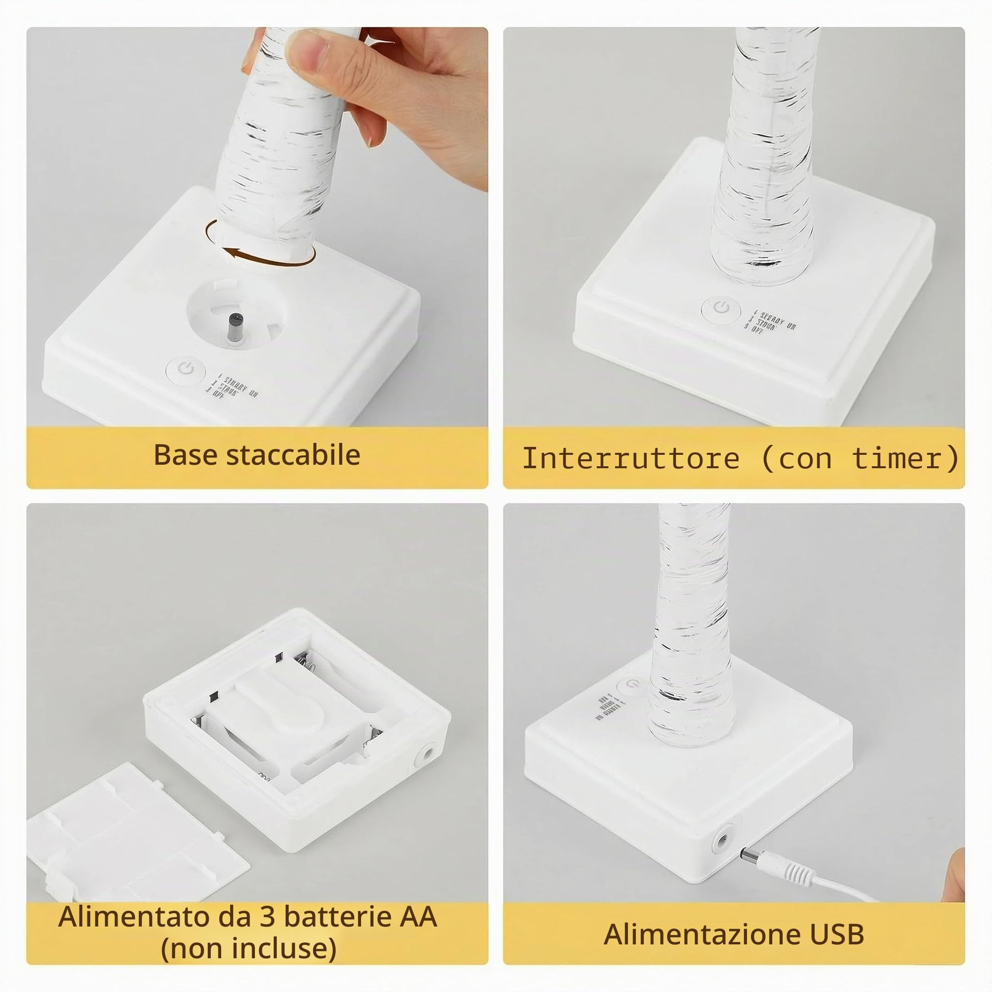 Albero luminoso a LED per interni, con timer, 72 LED bianchi caldi, foglie verdi, bacche rosse, albero decorativo per Natale, primavera, alimentato tramite USB/batteria (60 cm/2 piedi)