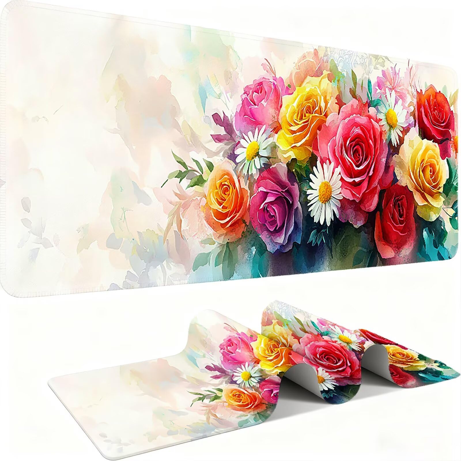 Podkładka pod mysz XXL 1500 x 800 mm mata biurkowa, duża, wielofunkcyjna i przedłużona mata na biurko, ochrona biurka z podstawą antypoślizgową, do wszystkich rodzajów myszy do gier domowych - wazon