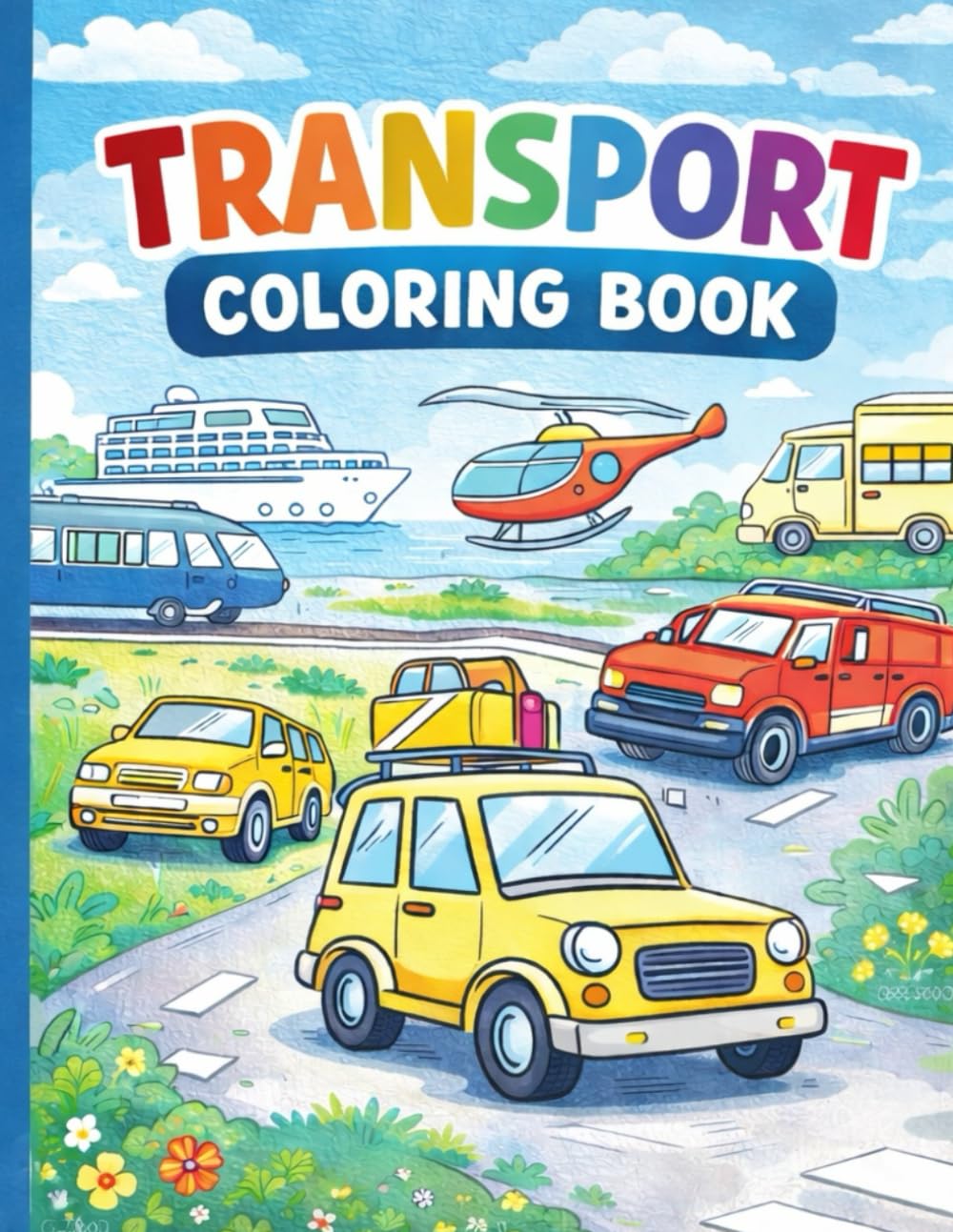 Cute Transport Coloring Book: Fun and Easy Coloring Pages for Kids