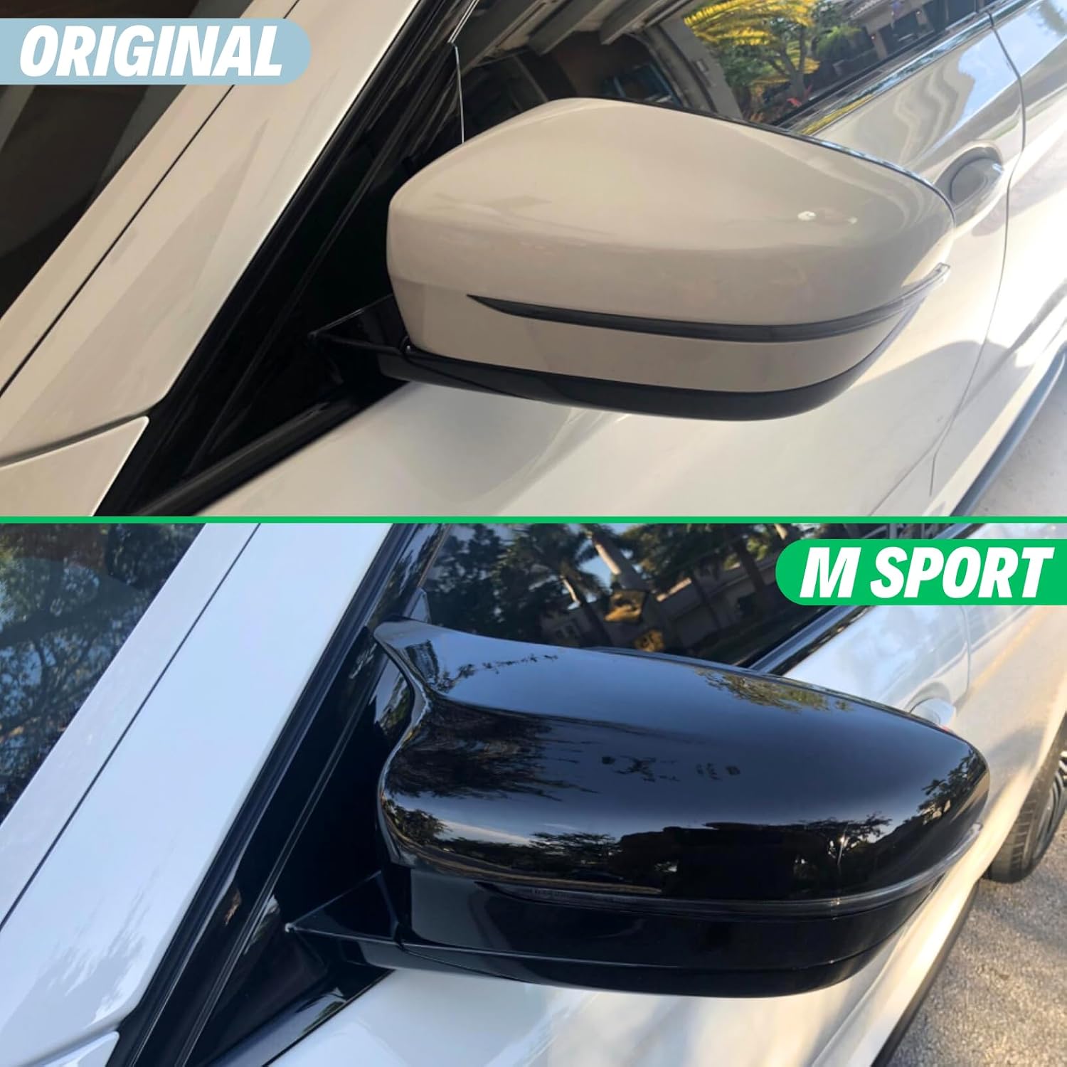 Gloss Black Car Side Mirror Cover Cap Replacement for 2017-2022 BMW 3 Series G20 320i 325i 330i 5 Series G30 525i 530i 540i Exterior M Sport Accessories Auto Tuning Body Parts & Trim, 1Pair