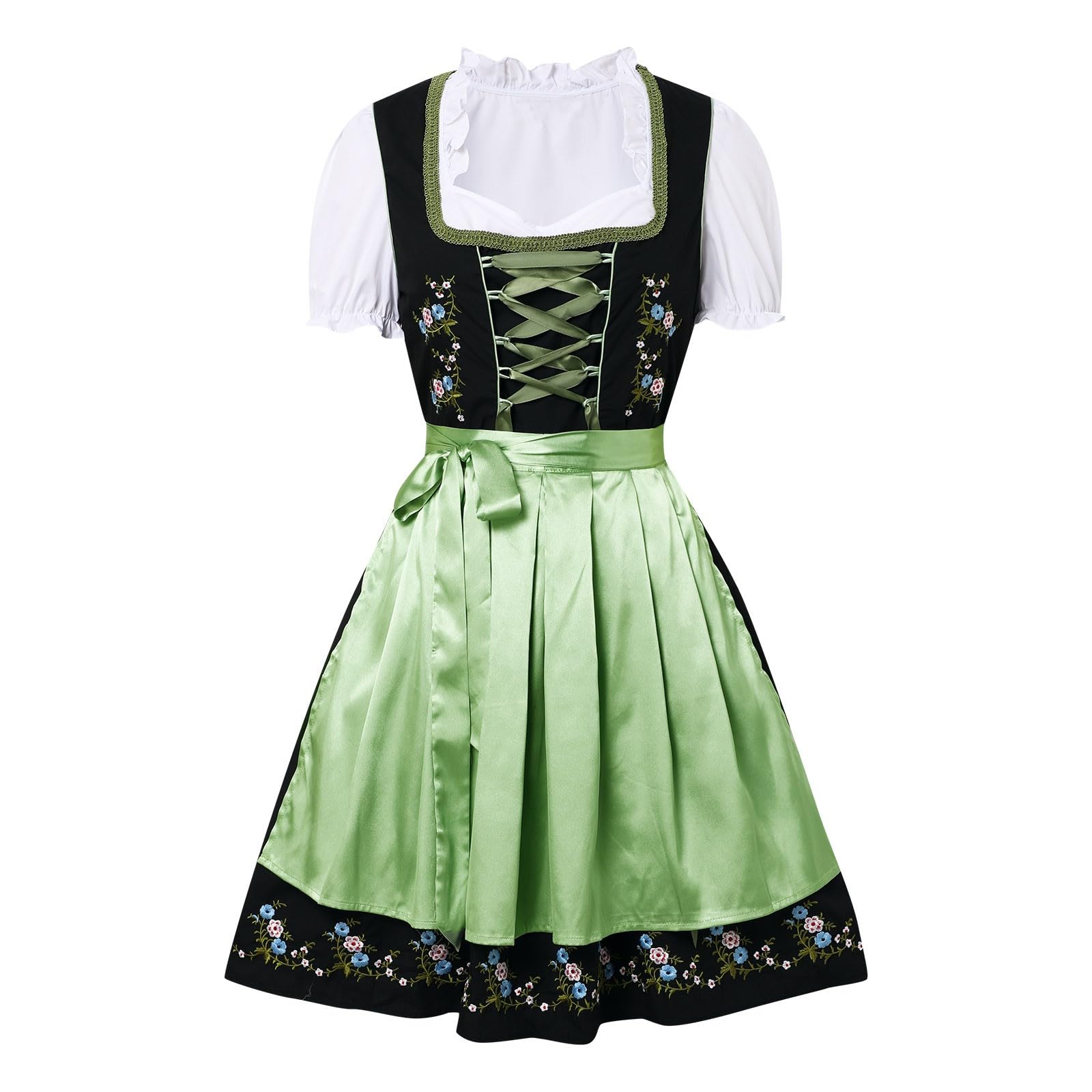 Generisch Trachtenkleid Damen Dirndl Gothic-Kleidung Für Frauen Plus Größe Sexy Damen Oktoberfest Dirndl Kleid Traditionelles Deutsches Bierfest Kostüm Mittelalterliche Bluse Kinder