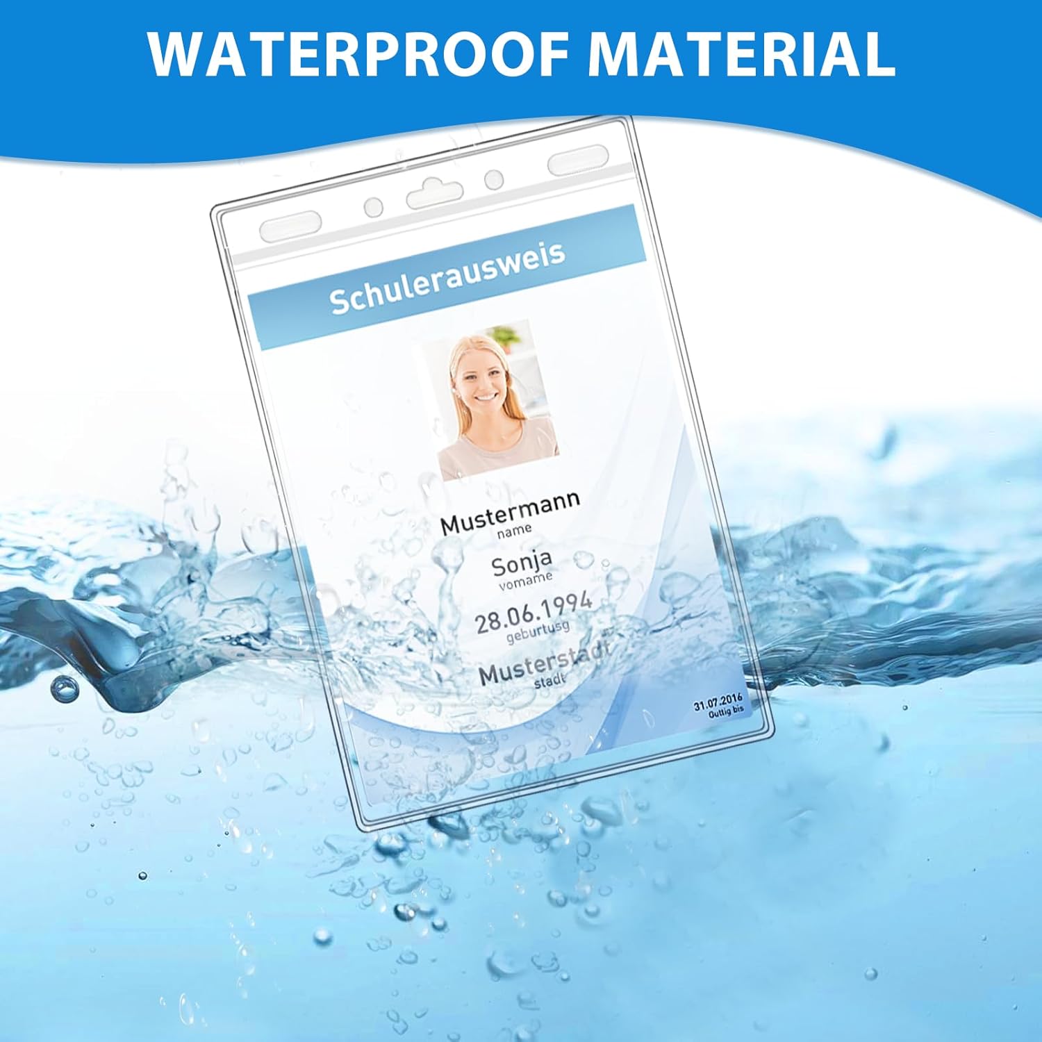 Plastic Vertical Card Holders (4 x 6 Inch, Clear, 100 Pack) - Passport, ID, Name Tag & Topload Name Badge Holders, No Zipper