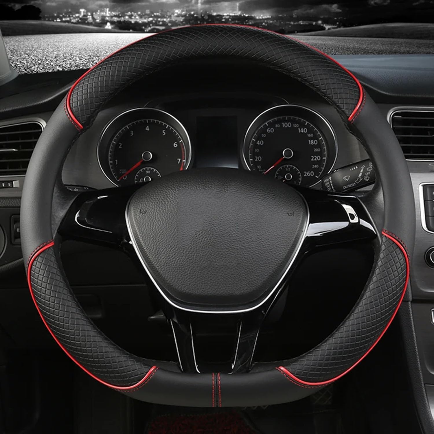 AXOEECF Car Steering Wheel Cover, For Mazda CX-5 KF 2017-2022, Non Slip, Sweat-absorbing Elastic, Car Interior Supplies, Car Steering Wheel Protector,D-A