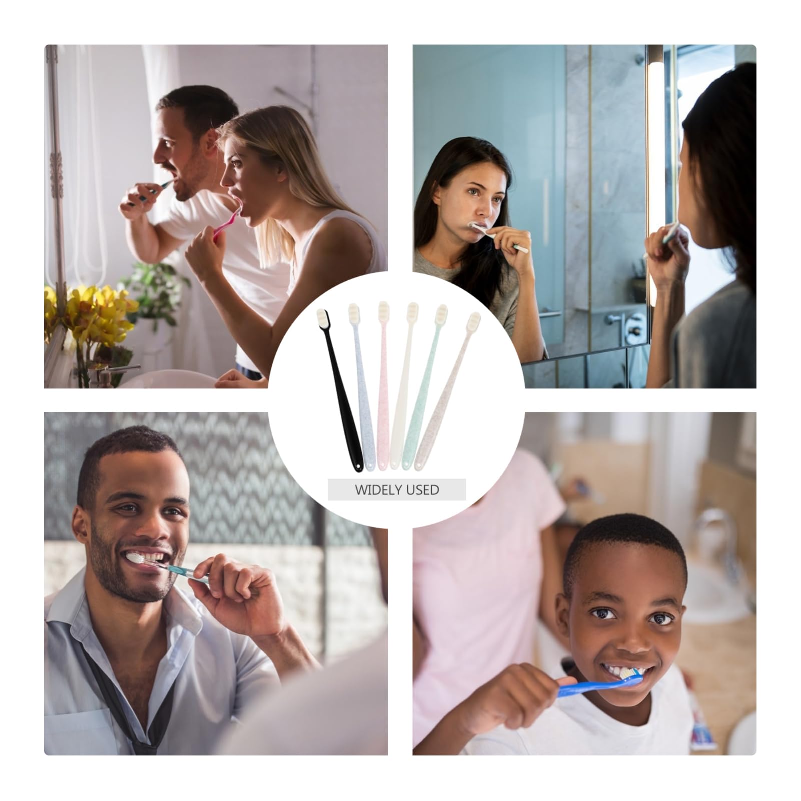 Beavorty 3 Set Di Mini Spazzolini Manuali Per Adulti Spazzolini Con Puntini in Rilievo Per La Pulizia Della Lingua Set Di Spazzolini Da Viaggio Compatti 6 Pezzi*3