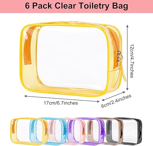 Miniatura 2 de PLULON TSA Approved Toiletry Bag, 6 Pack Clear Toiletry Makeup Bag Cosmetic Bags Waterproof Quart Size Travel Bag for Women Men Carry on Airport